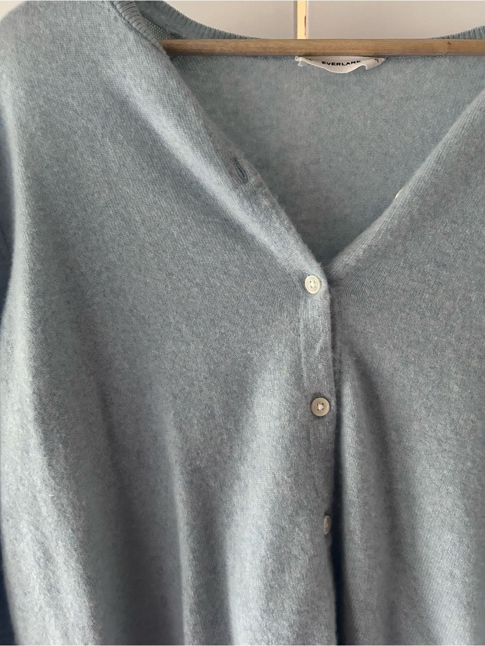 Everlane The Cashmere Cardigan Light Blue XL - Picture 4 of 8